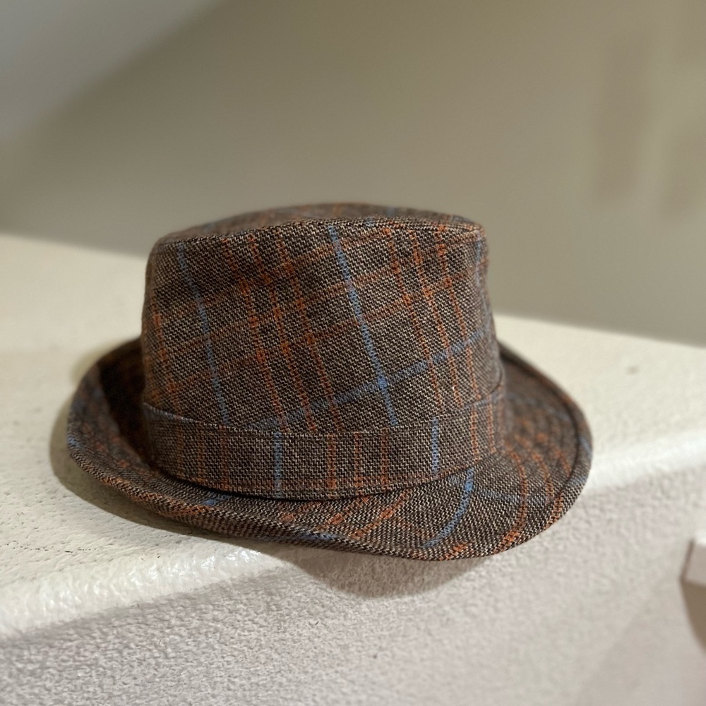 Peter Grimm Fedora Wool Polyester Small/Medium Tweed Leather Signature Wrap